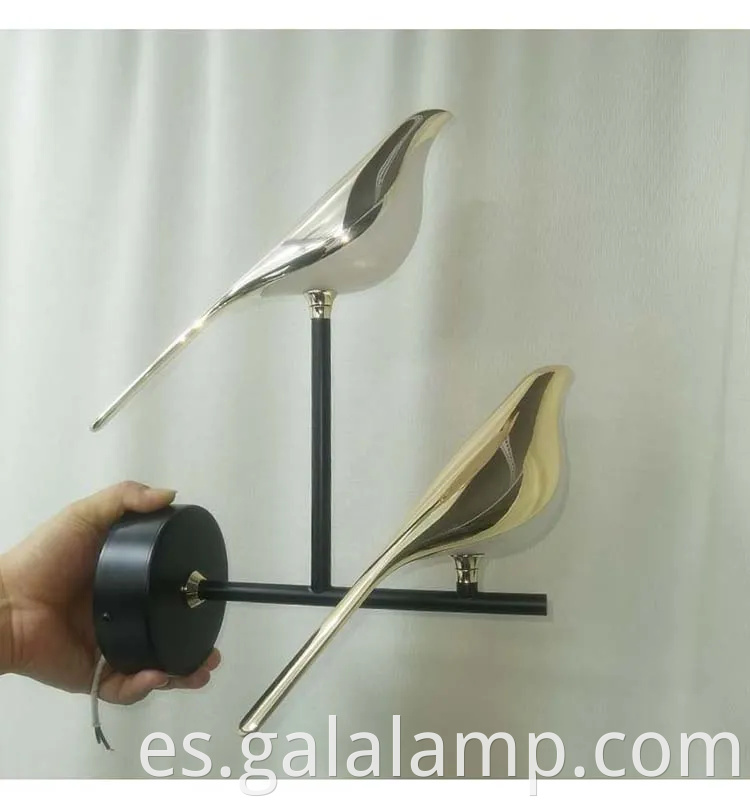 Lámpara de pared LED de pájaro de órgano nórdico para la decoración del dormitorio